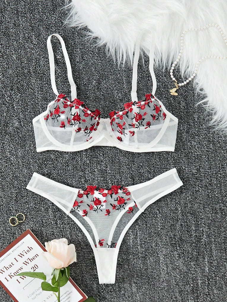 New Two-piece Embroidered Lingerie Set