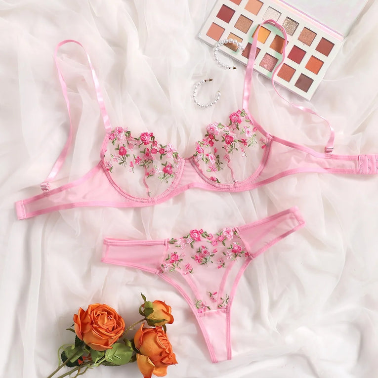 New Two-piece Embroidered Lingerie Set