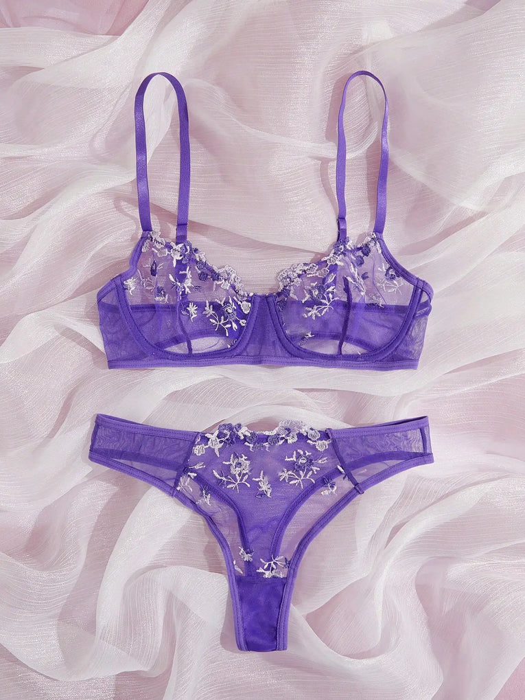 New Two-piece Embroidered Lingerie Set