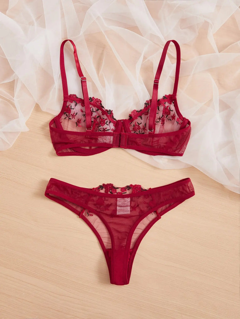 New Two-piece Embroidered Lingerie Set