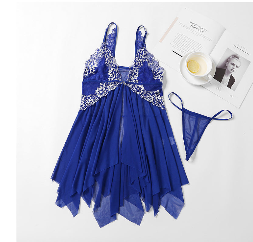 Women Sexy Lingerie Set Blue